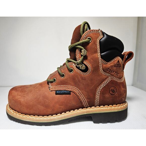 HAWX Work Gear Women’s Waterproof Composite Toe Work leather Boots NEW - Picture 3 of 10